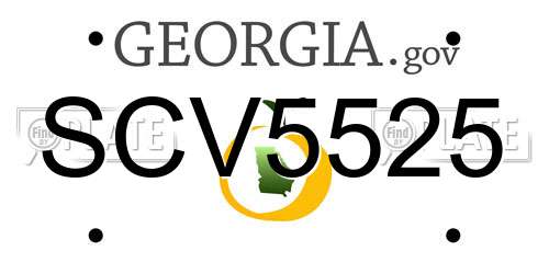 SCV5525 Georgia License Plate