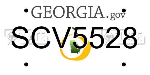 SCV5528 Georgia License Plate