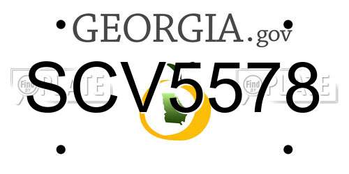 SCV5578 Georgia License Plate
