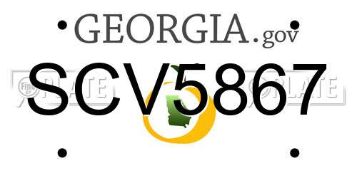 SCV5867 Georgia License Plate