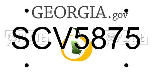 SCV5875 Georgia License Plate