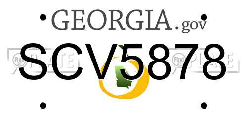SCV5878 Georgia License Plate