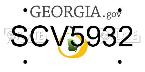 SCV5932 Georgia License Plate