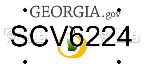 SCV6224 Georgia License Plate