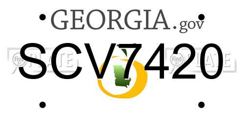 SCV7420 Georgia License Plate