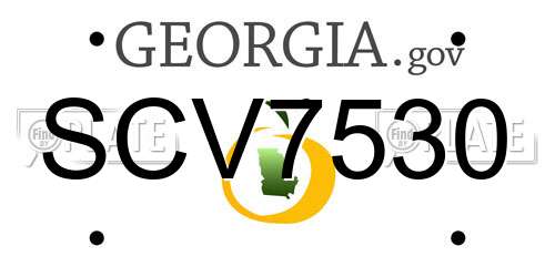 SCV7530 Georgia License Plate