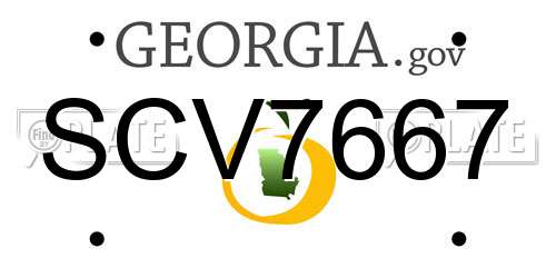 SCV7667 Georgia License Plate