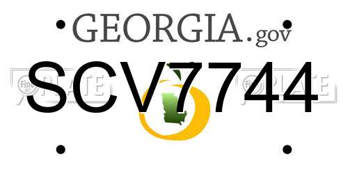 SCV7744 Georgia License Plate