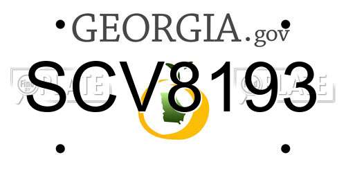 SCV8193 Georgia License Plate