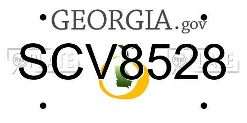 SCV8528 Georgia License Plate