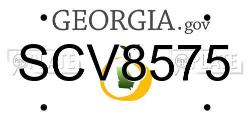 SCV8575 Georgia License Plate