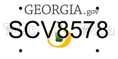 SCV8578 Georgia License Plate