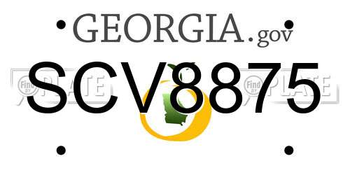 SCV8875 Georgia License Plate
