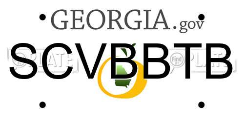 SCVBBTB Georgia License Plate