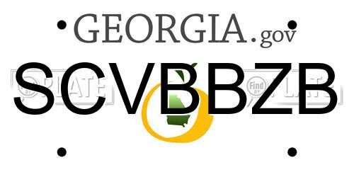 SCVBBZB Georgia License Plate