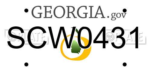 SCW0431 Georgia License Plate