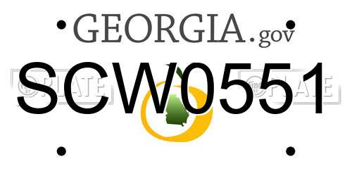 SCW0551 Georgia License Plate