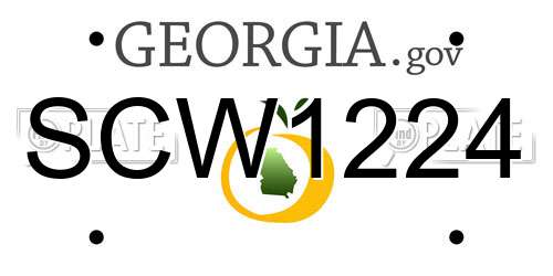 SCW1224 Georgia License Plate