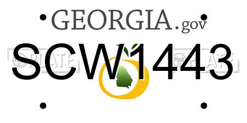 SCW1443 Georgia License Plate