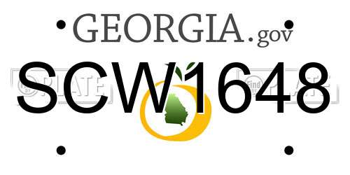 SCW1648 Georgia License Plate
