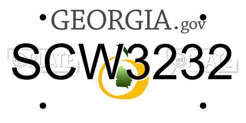 SCW3232 Georgia License Plate