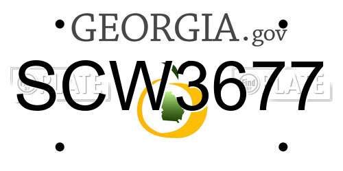 SCW3677 Georgia License Plate