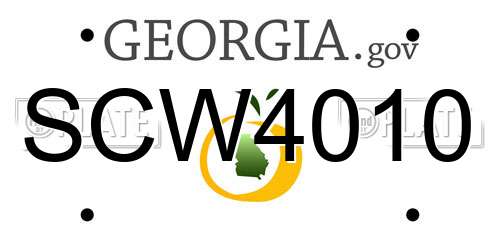 SCW4010 Georgia License Plate
