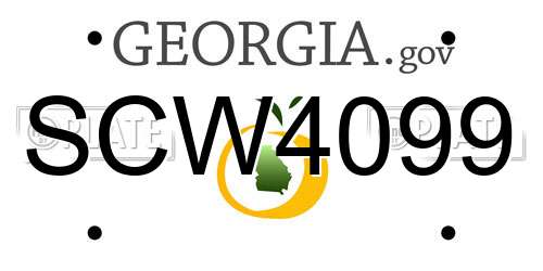 SCW4099 Georgia License Plate
