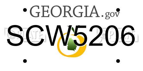 SCW5206 Georgia License Plate