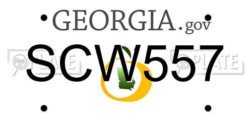 SCW557 Georgia License Plate