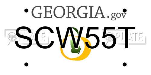 SCW55T Georgia License Plate