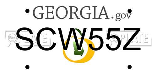SCW55Z Georgia License Plate