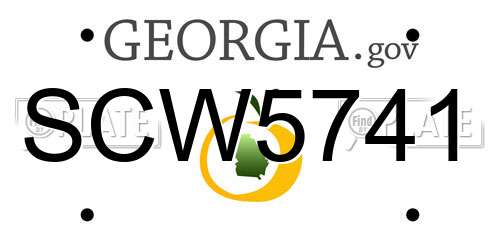 SCW5741 Georgia License Plate