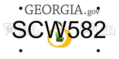 SCW582 Georgia License Plate