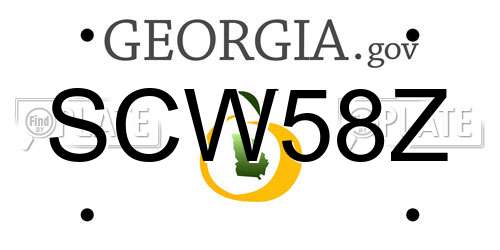 SCW58Z Georgia License Plate