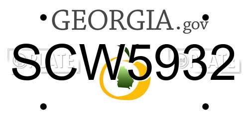 SCW5932 Georgia License Plate