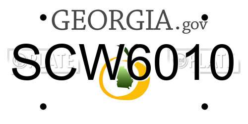 SCW6010 Georgia License Plate