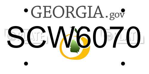 SCW6070 Georgia License Plate
