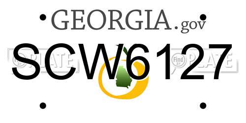 SCW6127 Georgia License Plate