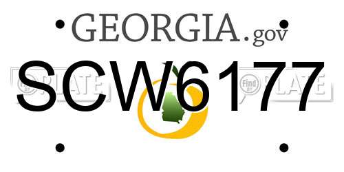 SCW6177 Georgia License Plate