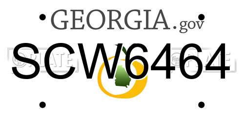 SCW6464 Georgia License Plate