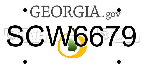 SCW6679 Georgia License Plate