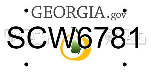 SCW6781 Georgia License Plate