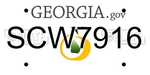 SCW7916 Georgia License Plate