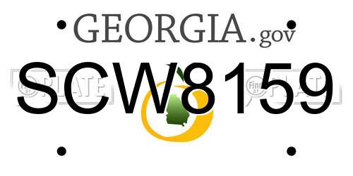 SCW8159 Georgia License Plate