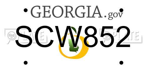 SCW852 Georgia License Plate