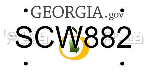 SCW882 Georgia License Plate