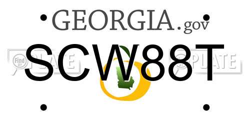 SCW88T Georgia License Plate
