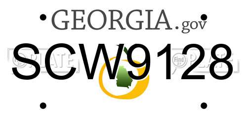SCW9128 Georgia License Plate