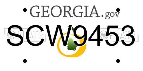 SCW9453 Georgia License Plate